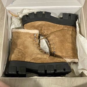Marc Fisher , new in box , genuine leather , lug sole / combat / chunky boot.